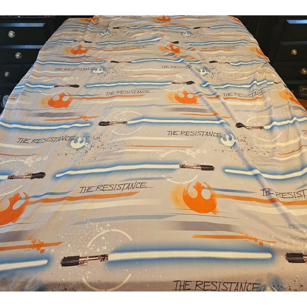 Star Wars The Resistance Twin Sheet set Lightsaber Rebel Starbird Blue Orange